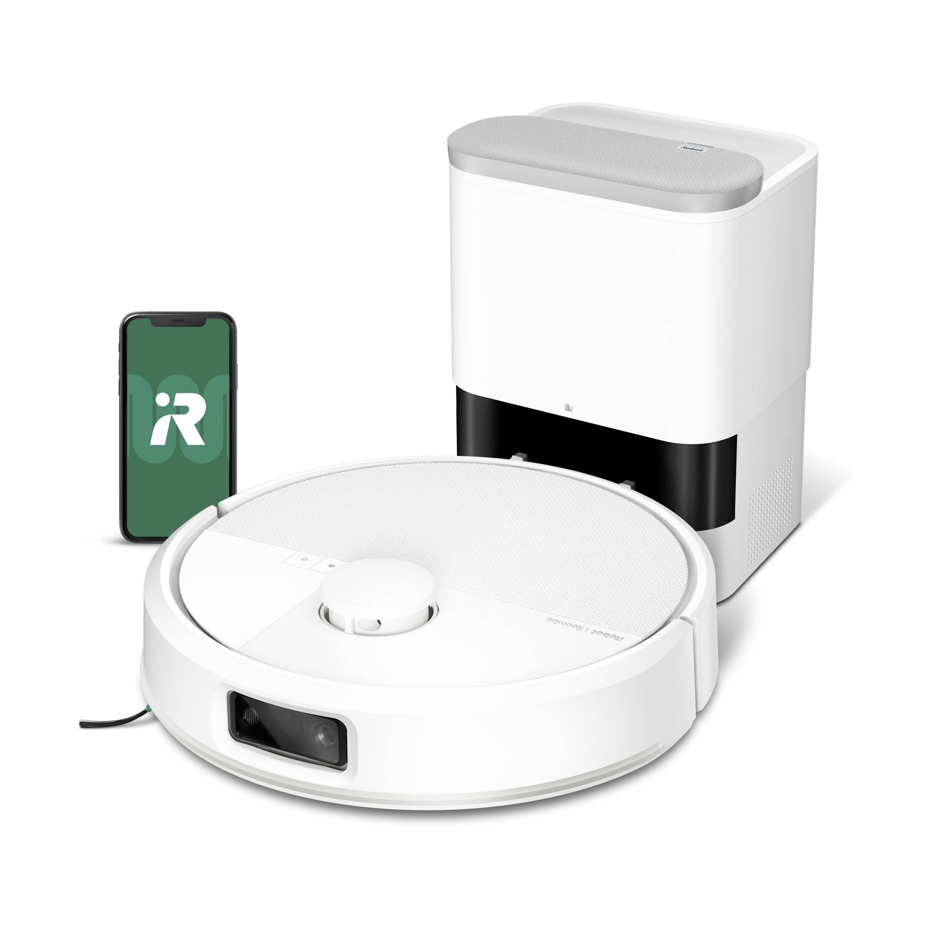 iRobot W255220 Roomba Plus 715 Vacuum + AutoEmpty Dock 5.9" Cleaning Path White