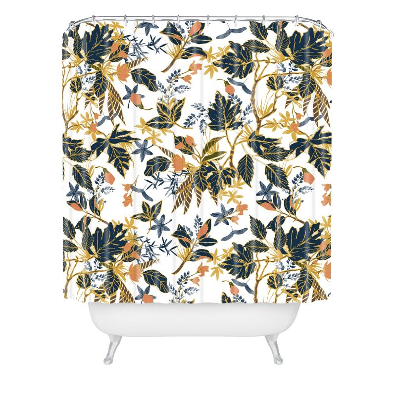 Autumnal Nature I Shower Curtain Blue - Deny Designs, 1 of 7