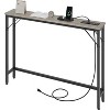 39.3" Narrow Console Table with Charging Port – Skinny Behind Couch Table with 2 Outlets and USB Ports, Space-Saving  Furniture - 2 of 4