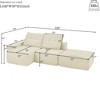 NicBex Couches for Living Room L-shape Modular Linen Sectional Sofa Couch Modern Upholstered Wide Deep Seat Convertible Couch Set - 3 of 4