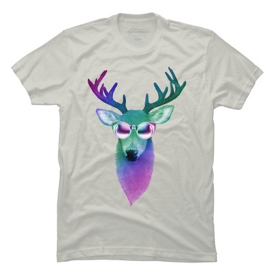 Men's Design By Humans Disco Stag By iamkeelin T-Shirt
