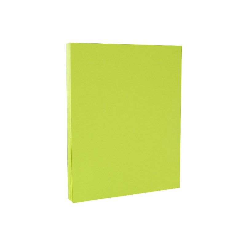 JAM Paper Smooth Colored Paper 24 lbs. 8.5" x 11" Ultra Lime Green 500 Sheets/Ream (104034B), 2 of 3