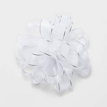10pcs 7 Inch Large Pull Bow Gift Wrapping Bows Ribbon Organza Cream White
