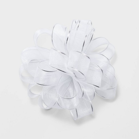 6 Large White Gift Bow - Spritz