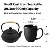 Itopfox Small Cast Iron Teapot with Stainless Steel Infuser for Loose Leaf Tea & Coffee, Stovetop Safe, Enamel Interior, Japanese Style, Black - 2 of 4