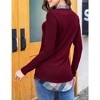 Women's Contrast Collared Shirts Patchwork Work Blouse Tunics Tops - 4 of 4