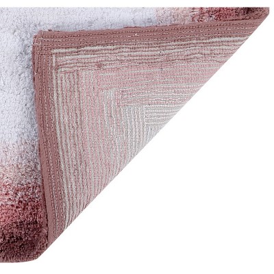 Rose Ombre Cotton Tufted 3-Piece Bath Rug Set
