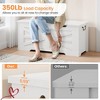 30" /39.4" Storage Chest, Toy Chest With Lids, Entryway Storage Bench with Safety Hinge Wooden Storage Trunk - 4 of 4