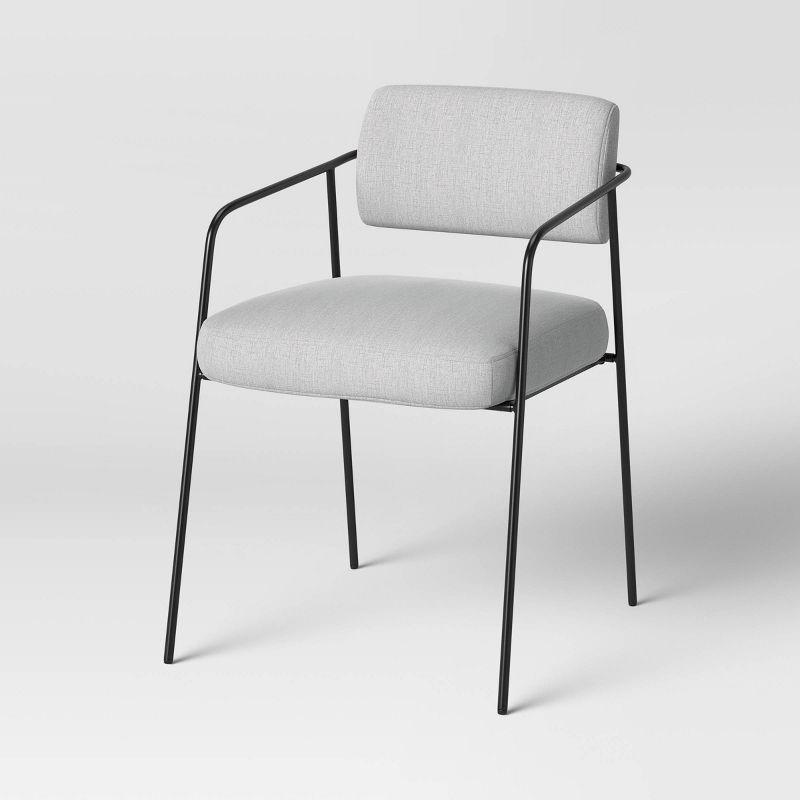 Smyth Metal Frame Upholstered Dining Chair Gray - Threshold&#8482;, 1 of 9