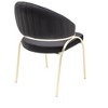 LOVMOR Modern Living Dining Room Accent Chairs w/Metal & Gold Legs,Set of 2 - 3 of 4
