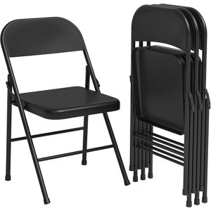 Durable Steel Folding Chairs 350 lbs Weight Capacity, Portable Foldable Chairs for Indoor & Outdoor Use, Office, Dining, and Events - 1 of 4
