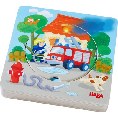 HABA Fire! Fire! Wooden Puzzle with Layered Disks for Ages 12 Months and Up