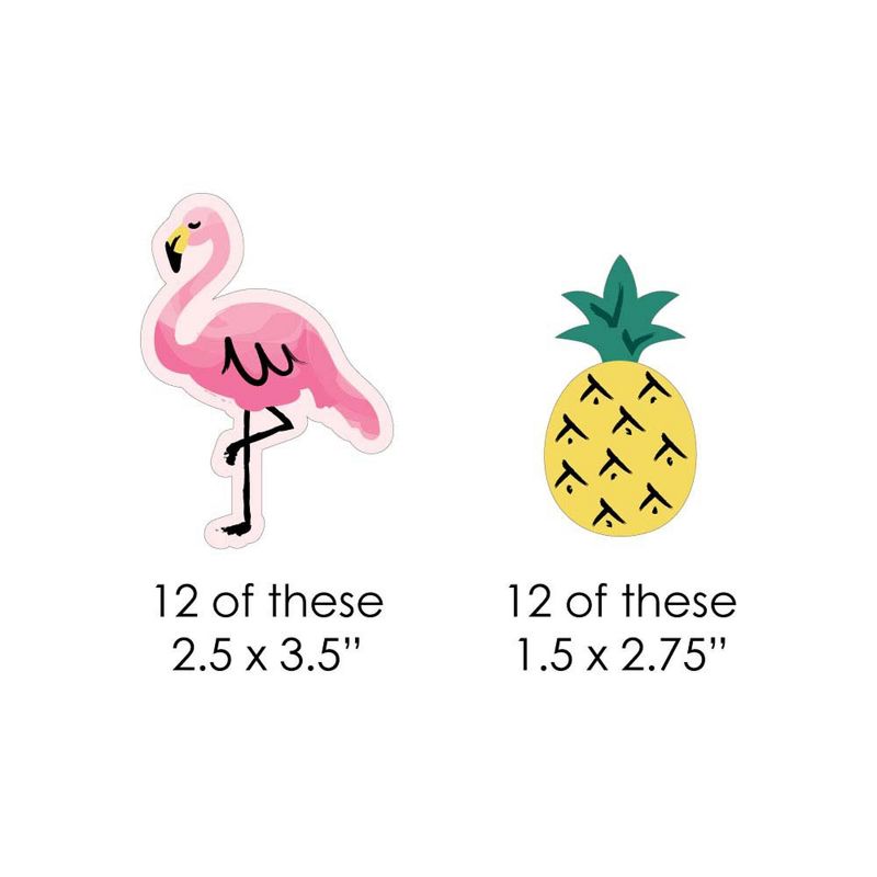 Big Dot of Happiness Pink Flamingo - Party Like a Pineapple - Tropical Summer DIY Shaped Party Cut-Outs - 24 Count, 3 of 6