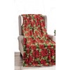 Kate Aurora Red Merry Christmas Poinsettia Ultra Soft & Plush Throw Blanket - 50 in. W x 60 in. L - 2 of 2
