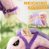 SEVOBAL Toy Vehicles Plush Spring Rocking Horse with Sounds and Foot Stirrups for Kids Fun and Balance, Pink, 28.3"*20.5"*29.5" - 3 of 4