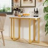 Resenkos 42-Inch Modern Faux Marble Entryway Table - Geometric Metal Frame, Elegant Focal Point for Entryways & Living Spaces, White - 3 of 4