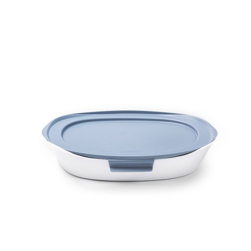Rubbermaid DuraLite Glass Bakeware 2.5qt Rectangle Baking Dish with Shadow Blue Lid, 6 of 8
