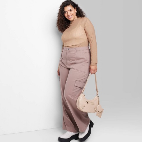 Women's Rhinestone Mesh Mock Turtleneck Top - Wild Fable™ Tan 1x : Target