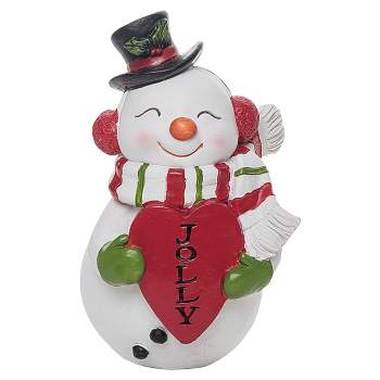 Transpac Resin 6 in. Multicolored Christmas Sweet Bright Snowman Figurine