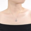 White gold plated round cubic zirconia pendant neckalce in a flower style design for a delicate and elegant look - image 2 of 3