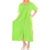 HAPPY BAY Women's Summer Vacation Beachwear Bathing Suit Button Up Long Shirt Dress Beach Cover ups for Women Large-X-Large Green Solid - 3 of 4