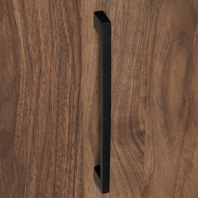 Natural Walnut L-Shaped Computer Desk with USB Port and Filing Cabinet