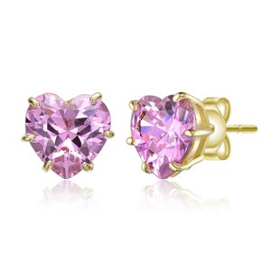 Guili Heart-Shaped Cubic Zirconia Stud Earrings Provide a Regal Sparkle and Vivid Color for a Classic and Polished Finish - 1 of 2