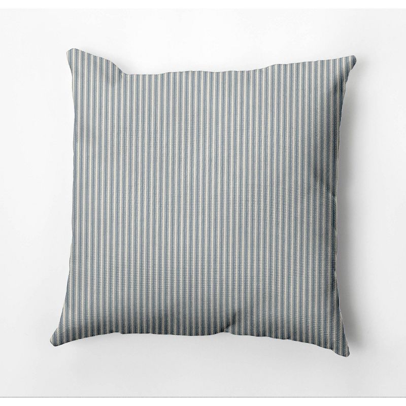 18"x18" Ticking Striped Square Throw Pillow - e by design, 1 of 6