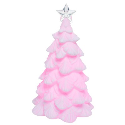 Transpac Artificial 10 in. White Christmas Light Up Colorful Tree