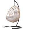 Whisen 46.5 in.  W 1-Person Metal Wicker Patio Swing with Cushion - 2 of 4
