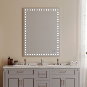 LED Bathroom Mirror,Wall Mounted Anti-Fog Memory Rectangular Vanity Mirror With Lights,Hollywood Makeup Mirror Vertical Horizontal-The Pop Home - 1 of 4