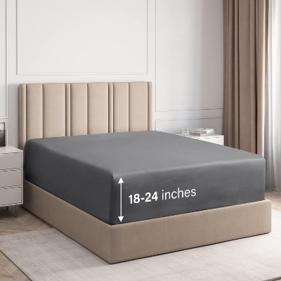 100% Cotton 400 TC Fitted Sheet Only - Extra Deep Pocket for 18"-24" Mattresses - CGK Linens