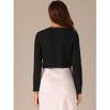Allegra K Women's Long Sleeve Cropped Contrast Trim Bolero Casual Work Cardigan - 3 of 4