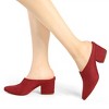Allegra K Women's Pointed Toe Slip on Block Heel Slide Mules - 2 of 4