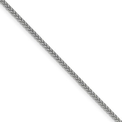 Black Bow Jewelry 2mm, 14k White Gold Hollow Wheat Chain Necklace