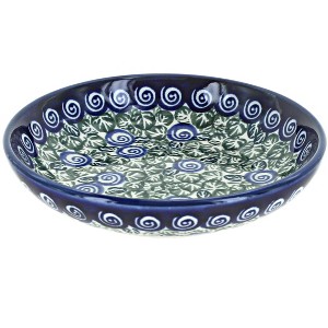 Blue Rose Polish Pottery 1951 Zaklady Medium Shallow Dish - 1 of 1