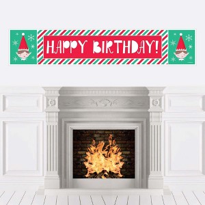 Big Dot of Happiness Elf Squad - Kids Elf Christmas and Happy Birthday Decorations Party Banner - 1 of 4