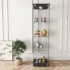 FURNIinspire Utility Storage Cabinets Professional Showcase with Reinforced Glass Shelves and Dual Mounting Options, Black, 16.73"*14.37"*64.45" - 4 of 4