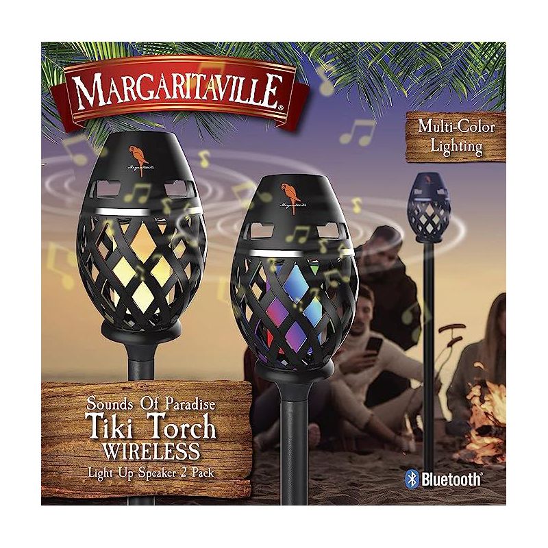Margaritaville Tiki Torch - Waterproof Bluetooth Speaker with Multicolor LED Lights, 5 of 7