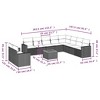 vidaXL Patio Sofa Set with Cushions Outdoor Furniture 11 Piece Poly Rattan - Black and Cream - 3 of 4