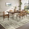 Washable Living Room Rug 9 x 12 Large Vintage Distressed Area Rug with Non-Slip Backing Stain-Resistant Oriental Floor Cover Foldable Carpet - 3 of 4