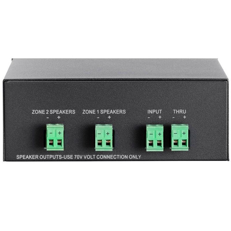 Monoprice SS2V70 70V 2-Zone Speaker Selector, 100-Watt, Individual On/Off Switch and Volume Control, Single 2-Conductor Input, 4 of 6