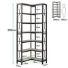 Resenkos Bookshelf, Bookcase Standing Shelf Unts,7-Tier Corner Bookshelf, Industrial Corner Etagere Bookcase,Gray - 2 of 3