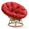 UPTIOT Swivel Metal Outdoor Lounge Chair Red - 2 of 4