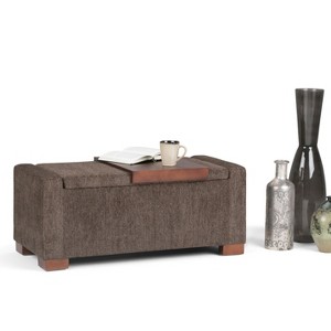 CAVINAS Modern Design Storage Ottoman Bench with Lift-Top,Multi-Functional Footstool with Hidden Storage,Storage Bench for Living Room,Bedroom,Brown - 1 of 4