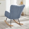 Racxily Glider Chair for Living Room Tufted Upholstered Teddy Fabric Rocking Chair with Metal Frame Accent Chair - 4 of 4