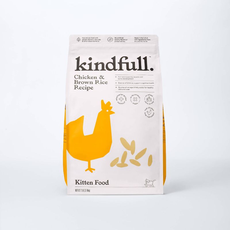 Chicken and Brown Rice Kitten Dry Cat Food - Kindfull™, 1 of 8