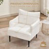 Accent Chair Mid-Century Modern Chair Upholstered Lounge Arm Chair with Solid Wood Frame & Soft Cushion for Living Room, Bedroom - 4 of 4