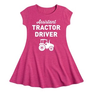 Girls' - Instant Message - Tractor Driver Assistant Fit & Flair Cap Sleeve Graphic Dress - 1 of 4