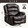 GDFStudio Cecilia Metal and Faux Leather Upholstered Vibration Massage Swivel Recliner Chair with 2 Cup Holders and USB Charge Port - 3 of 4